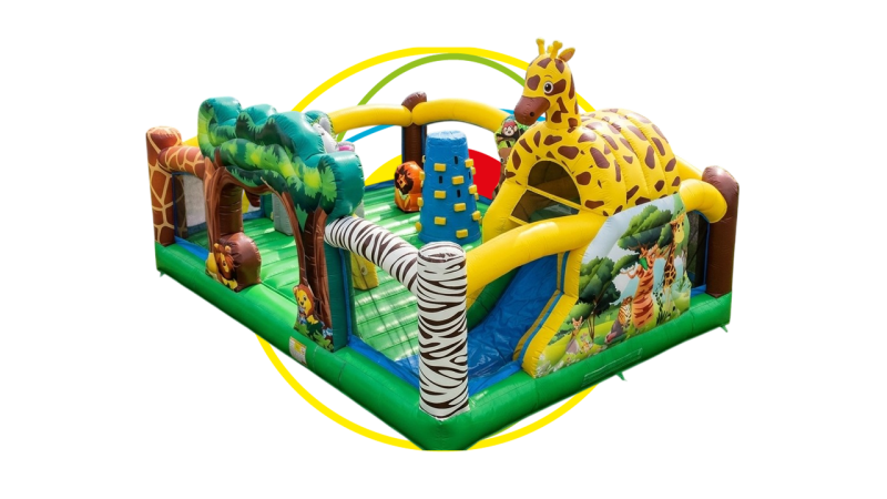 Maxi Safari – parcours gonflable géant pour animation enfants à Marseille et en Bouches-du-Rhône