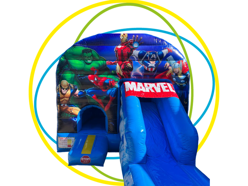 location château gonflable super héros marvel pour anniversaire à La Ciotat, Plan de Cuques, Toulon et Sanary