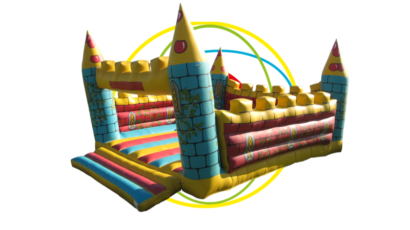 Le Grand Château, structure gonflable à la location à Gréasque, Saint Zacharie, Plan de Cuques et dans toute la région PACA
